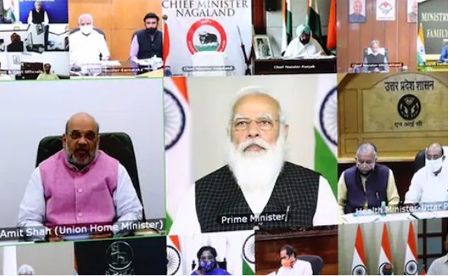 देश के 70 जिलों में 150% बढ़े कोरोना के मामले, PM मोदी की मुख्यमंत्रियों संग बैठक जारी